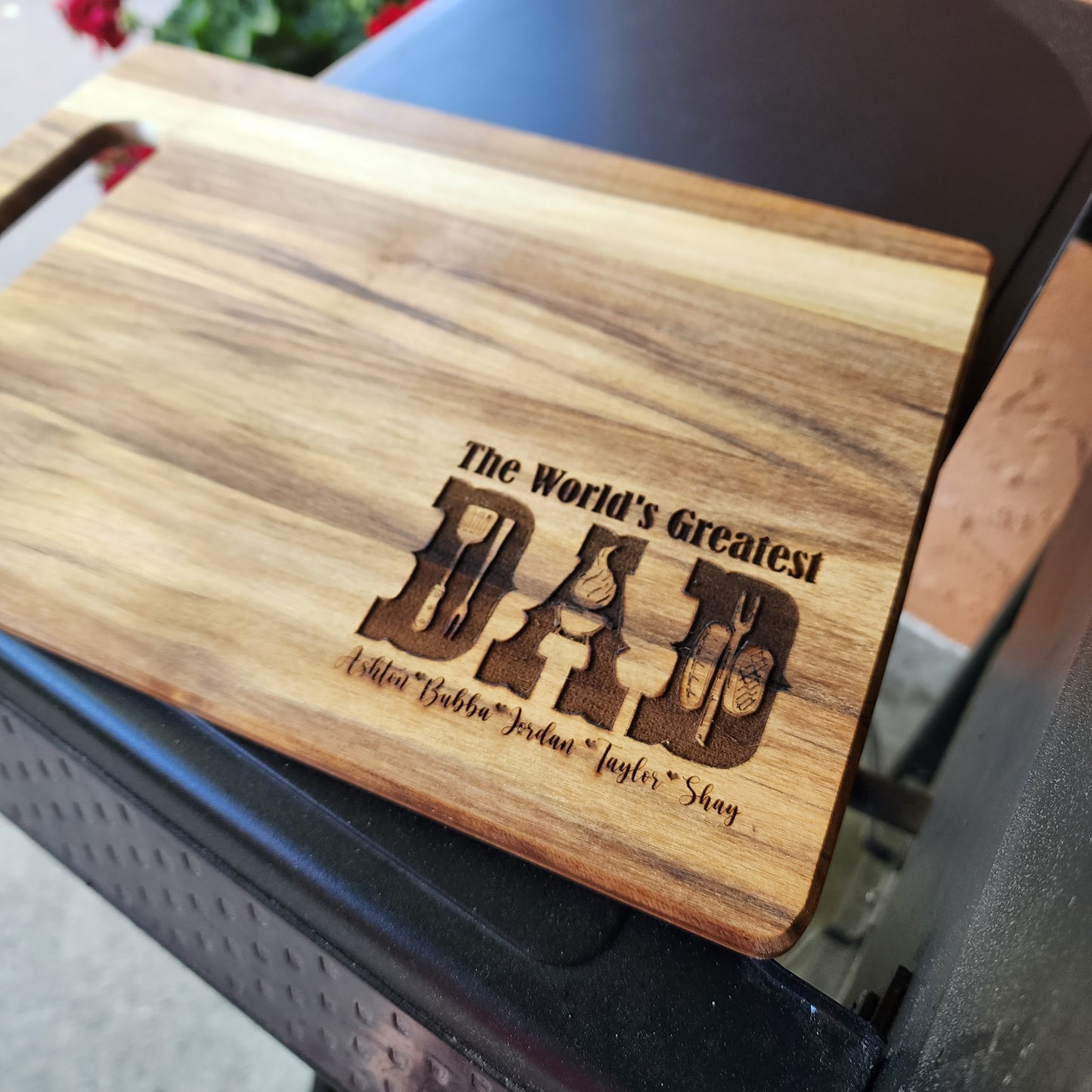 World's Greatest Dad Cutting Board, Dad Gifts, BBQ Dad, Cutting Board