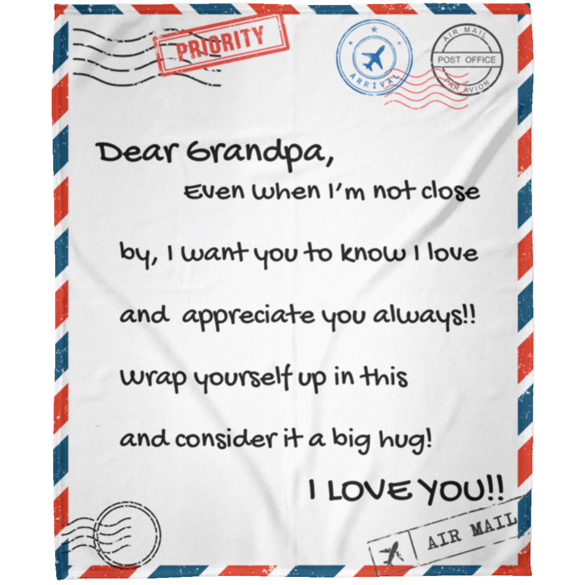 A Letter To Grandpa Blanket, Gifts for Grandpa