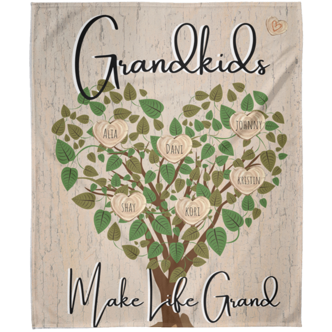 Grandkids Make Life Grand Blanket, Customize with up to 20 names!