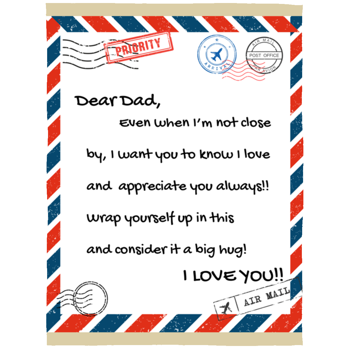 A Letter to Dad Blanket, Gifts for Dad