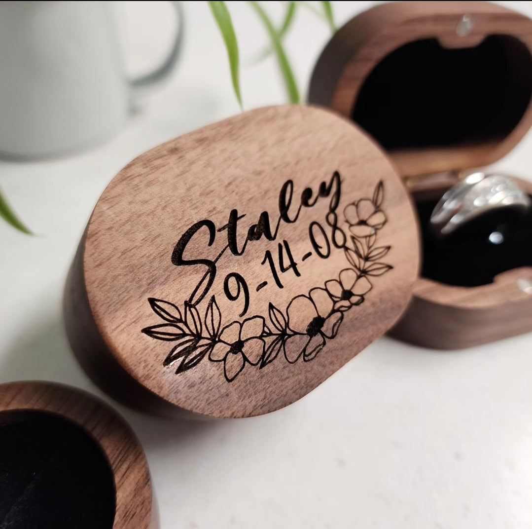 Custom Engraved Wooden Ring Box