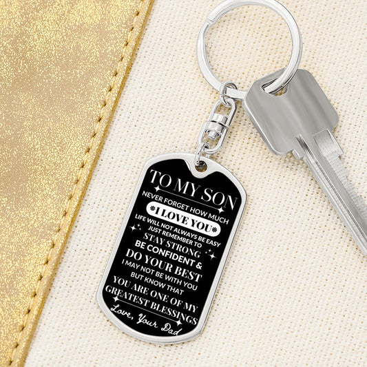 To  My Son, From Dad Keychain