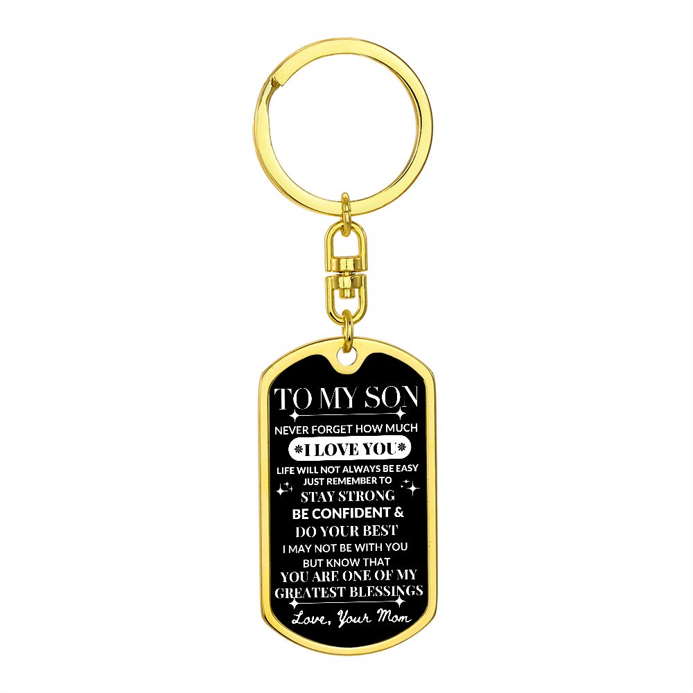 To My Son, From Mom Keychain