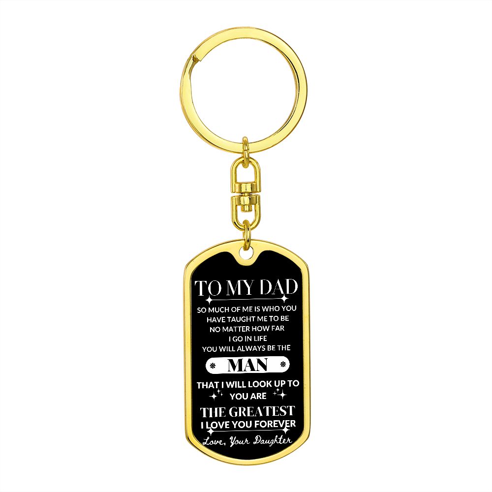 To My Dad, From Daughter Keychain