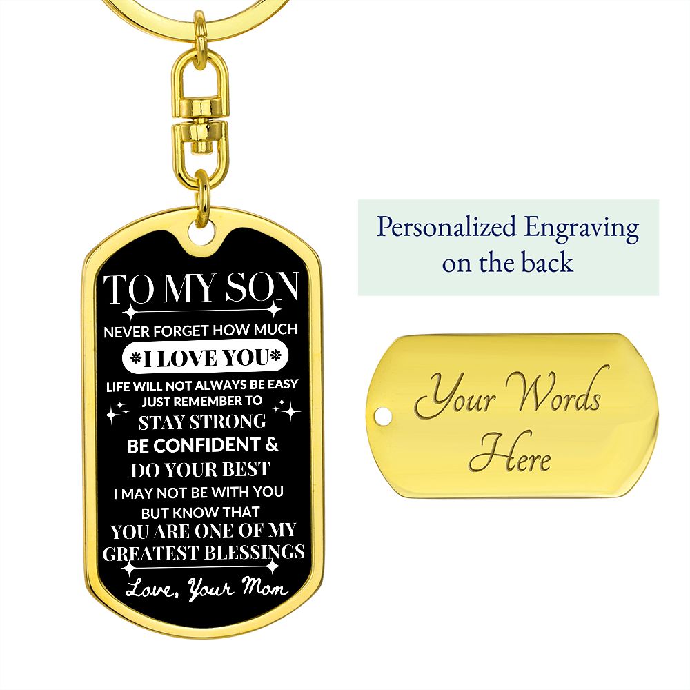 To My Son, From Mom Keychain