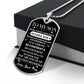 To My Son, From Mom Dog Tag Necklace