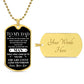 To My Dad, From Son Dog Tag Necklace