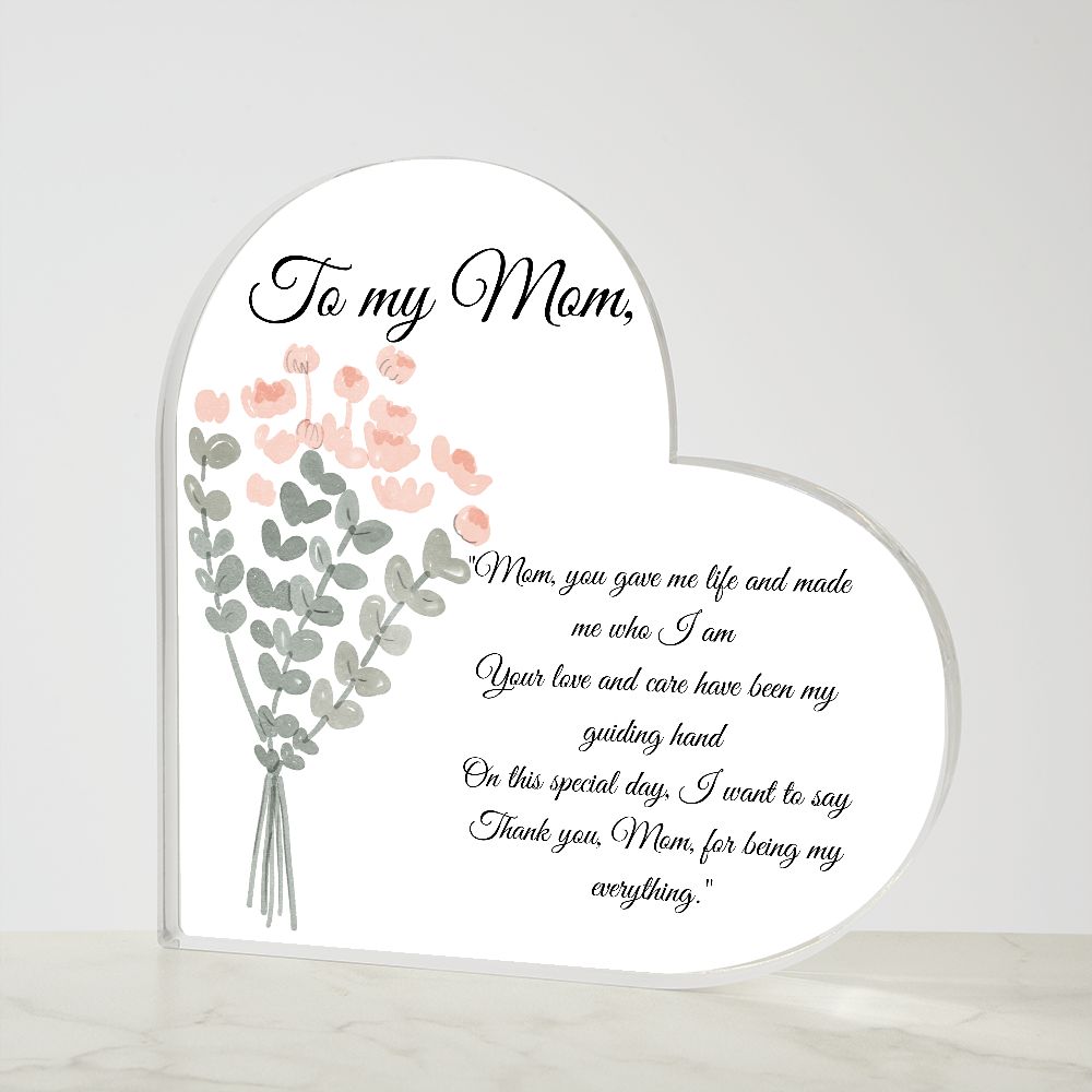 Acrylic Plaque, Heart-shaped, Gifts For Parents For Dad And Mom