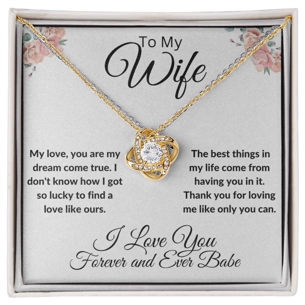 To my Wife, Love Knot Necklace
