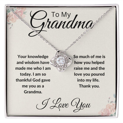 To My Grandma, Love Knot necklace