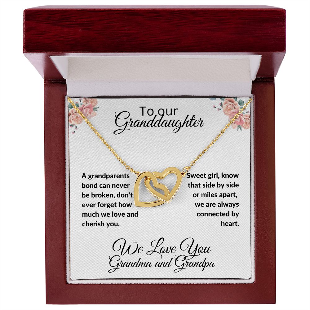 To Our Granddaughter, interlocking hearts necklace