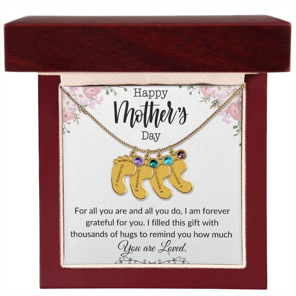 Engraved baby feet, Mother's Day